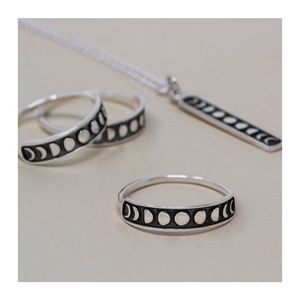 ▹Sterling Silver Moon Phase Ring◃
